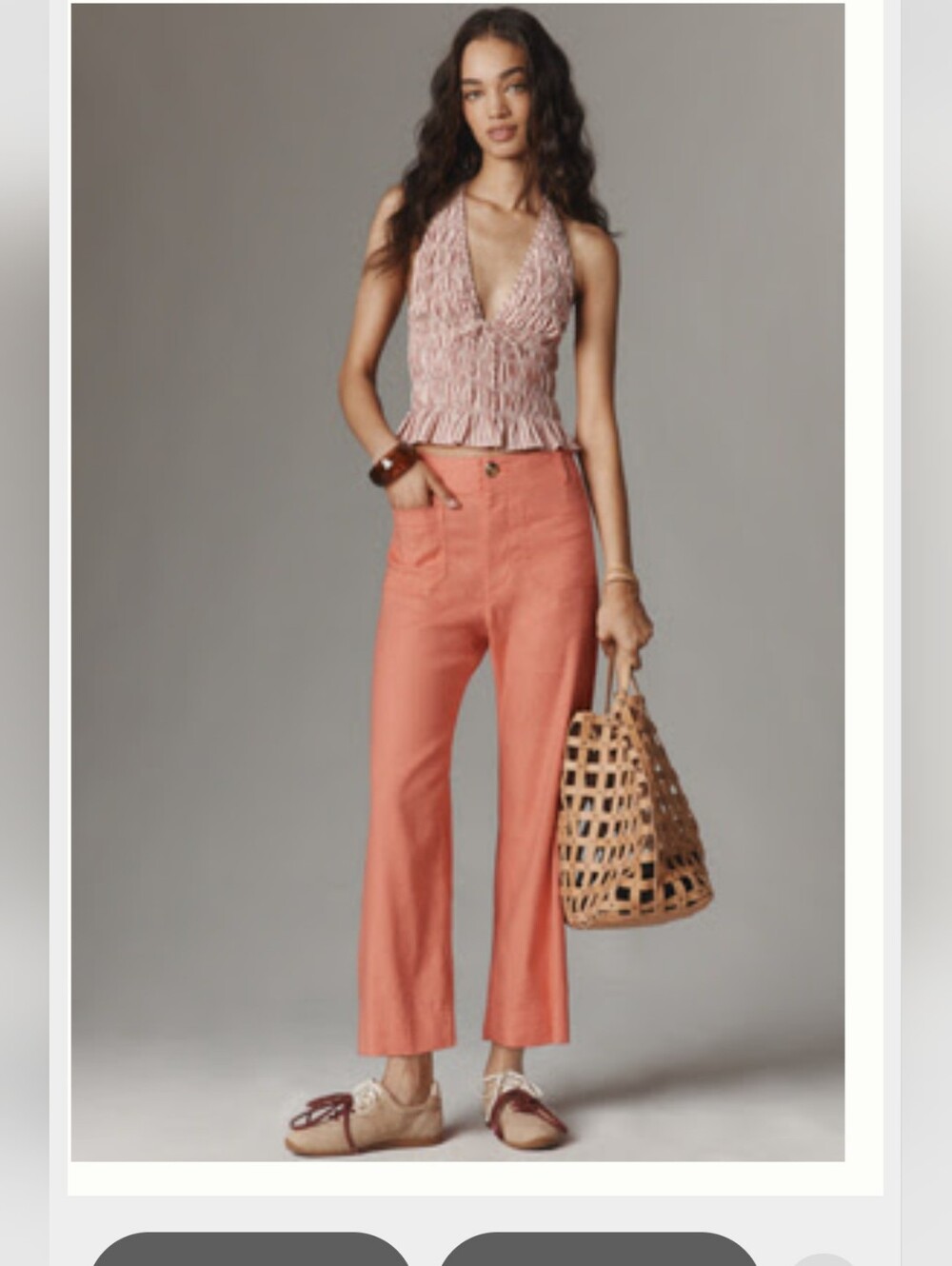 NWT Maeve Colette Linen Stretch High-Rise Wide-Leg Pants